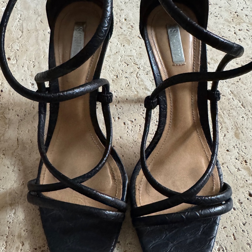 Schutz Elegant Black Strappy Women's Sandals